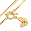 Ion Plating(IP) 201 Stainless Steel Twisted Chain Butterfly Pendant Necklaces NJEW-K270-21G-2