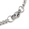 304 Stainlessa Steel Curb Chain Pendant Necklaces NJEW-H034-07P-3