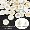   40Pcs 10 Style Natural Freshwater Shell Pendants SHEL-PH0001-20-5