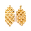 Hollow Hexagon Brass Stud Earrings for Women EJEW-G391-12G-2
