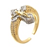 Brass Micro Pave Clear Cubic Zirconia Cuff Rings RJEW-U035-02GP-02-4