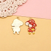 Alloy Enamel Pendants MUSH-PW0001-008B-1