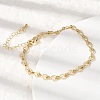 Brass Teardrop Link Chain Bracelets for Women BJEW-F531-04G-3