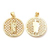 Rack Plating Brass Micro Pave Cubic Zirconia Pendants KK-A185-31G-2