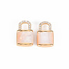 Brass Micro Pave Clear Cubic Zirconia Charms KK-T062-159G-NF-2