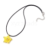 Glass Seed Beaded Star Pendant Necklaces NJEW-MZ00081-01-4