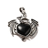 Natural Obsidian Heart Pendants KK-K331-01AS-05-2