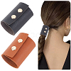 Olycraft 2Pcs 2 Colors PU Leather Foldable Ponytail Holder Hair Cuff OHAR-OC0001-05B-1