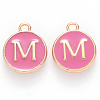 Golden Plated Alloy Enamel Charms X-ENAM-S118-08M-1