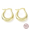 925 Sterling Silver Chunky Hoop Earrings EJEW-K258-01A-G-1