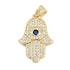 Brass Micro Pave Cubic Zirconia Pendants KK-Q028-64G-1