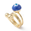 Enamel Round with Evil Eye Finger Rings RJEW-A014-01G-01-1