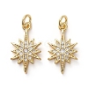Brass Micro Pave Clear Cubic Zirconia Pendants KK-I658-29G-1