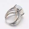 Opalite Wide Band Finger Rings RJEW-K224-A09-2