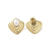 316 Surgical Stainless Steel & CCB Imitation Pearl Stud Earrings for Women STAS-B063-03G-02-2