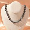 Round Twist Synthetic Non-Magnetic Hematite Beaded Necklaces NJEW-R020-04-3