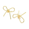 Bowknot Rack Plated Brass Stud Earrings for Women EJEW-Z051-10B-G-2