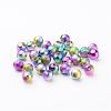 Mixed Colorful Spray Painted Matte Acrylic Round Beads X-PB25P9282-2