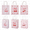 9Pcs 3 Styles Paper Cherry Printed Carry Storage Tote Bags ABAG-TA0001-99-2