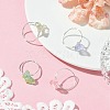 4Pcs 4 Colors Glass Butterfly Finger Rings RJEW-JR00826-02-1