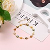 Golden Brass Flower Enamel Links Bracelets BJEW-JB05664-01-5