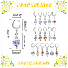 Round with Flower Pattern Handmade Printed Porcelain Ceramic Pendant Stitch Markers HJEW-AB00459-2