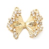 Brass Pave Clear Cubic Zirconia Pendants KK-G553-05G-1