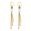 Brass Glass Dangle Earrings EJEW-R014-02G-4