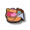 Knitting Basket of Love Hearts Envelopes and Blooming Flowers Silicone Focal Beads SIL-G011-21H-1