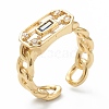 Brass Micro Pave Clear Cubic Zirconia Rings RJEW-O042-03G-C-2