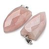 Natural Rose Quartz Pointed Pendants G-M405-07P-03-2