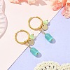 Natural Cat Eye Hoop Earrings EJEW-JE06001-2