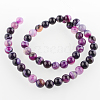 Natural Striped Agate/Banded Agate Round Bead Strands G-E233-02-3
