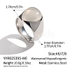 304 Stainless Steel Natural Agate Finger Rings for Women QT5525-5-1