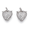 Rhodium Plated 925 Sterling Silver Micro Pave Cubic Zirconia Charms STER-T004-60P-1