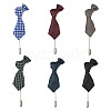 Crafans 6Pcs 6 Colors Polyester Stripped Tie Brooch AJEW-CF0001-21-3