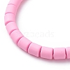 Polymer Clay & Natural Shell Daisy & Heart Beaded Stretch Bracelet BJEW-JB08846-5