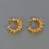 Large C-shaped Coil Wrapped Brass Stud Earrings BU4087-2