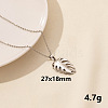 Stylish Stainless Steel Leaf Pendant Necklace for Women VA9826-3-1