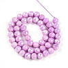 Anti-Tarnish Electroplate Glass Beads Strands X-GLAA-N010-8mm-10-2