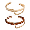 2Pcs 2 Colors Brass Resin Cuff Bracelets for Women BJEW-GO0002-12-1
