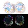 Handmade Luminous Polymer Clay Glass Rhinestone Beads CLAY-H003-05F-1