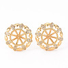 Brass Micro Pave Clear Cubic Zirconia Stud Earrings Findings KK-T062-128G-NF-1