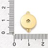 Brass Micro Pave Clear Cubic Zirconia Connector Charms KK-M303-04G-05-3