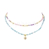 2Pcs 2 Style Glass Seed Beaded Necklaces Set NJEW-JN04356-5