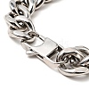304 Stainless Steel Rhombus with Skull Link Bracelet with Curb Chains for Men Women BJEW-E009-23P-4
