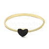 Rack Plating Brass Micro Pave Cubic Zirconia Heart Hinged Bangles for Women BJEW-R317-01D-G-2