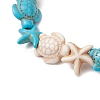 Synthetic Magnesite & Turquoise Beaded Stretch Bracelets for Women BJEW-TA00580-3