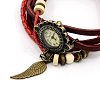 Leather Alloy Watch Bracelets WACH-J002-M-3