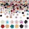 Olycraft 240Pcs 12 Style Camellia Transparent Resin Cabochons MRMJ-OC0003-41-1